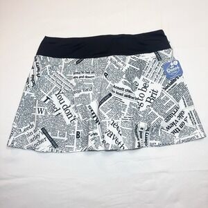 Queen of the Court Skort Skirt L Newsprint Newspaper Tennis Pickleball Golf